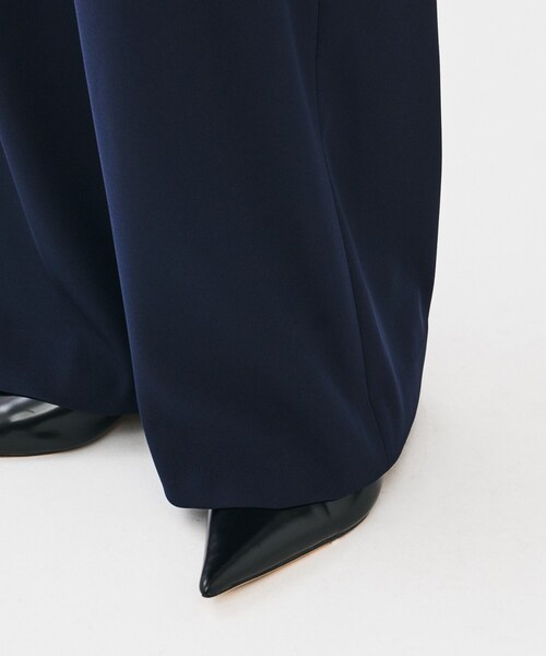UNTITLED パンツ ダブルサテンワイドパンツ レディース