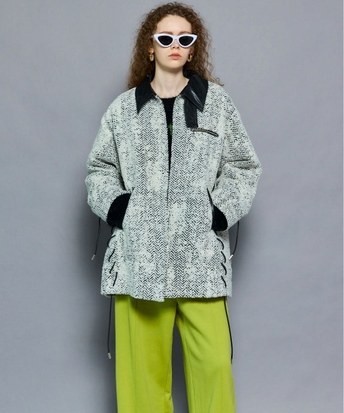 ステンカラーコート コート Lace Up A-line Coat/レースアップＡラインコート レディースの画像