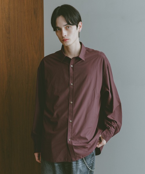 ReNAVE　アセテートギャバシャツ RAGEBLUE（レイジブルー） シャツ ACETATE BROADCLOTH SHIRTS
