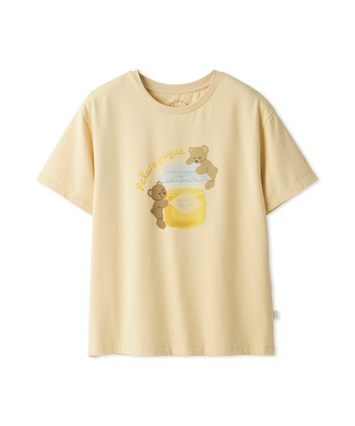 【新品】ジェラートピケ ベア柄ワンピース 半袖カットソー ルームウェア くま gelato pique（ジェラートピケ）の「【JUNIOR】ベア柄ワンピース