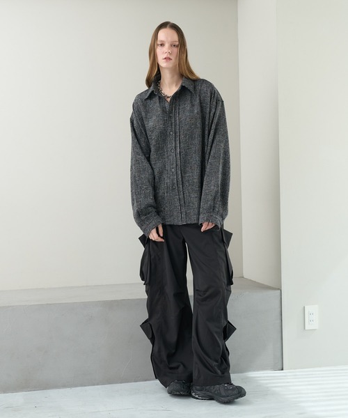 KUUUPY（クーピー） シャツ Front Tucked Tweed Shirt - フロント