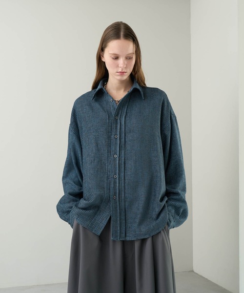 KUUUPY（クーピー） シャツ Front Tucked Tweed Shirt - フロント
