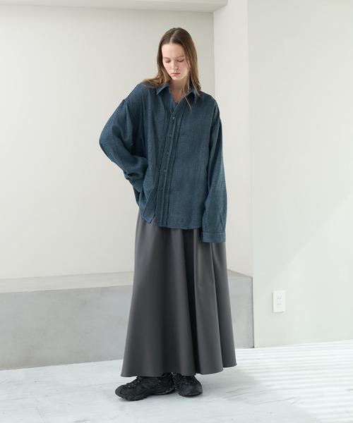 KUUUPY（クーピー） シャツ Front Tucked Tweed Shirt - フロント