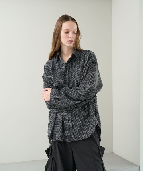 KUUUPY（クーピー） シャツ Front Tucked Tweed Shirt - フロント