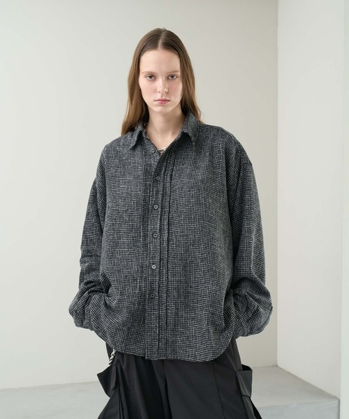 KUUUPY（クーピー） シャツ Front Tucked Tweed Shirt - フロント