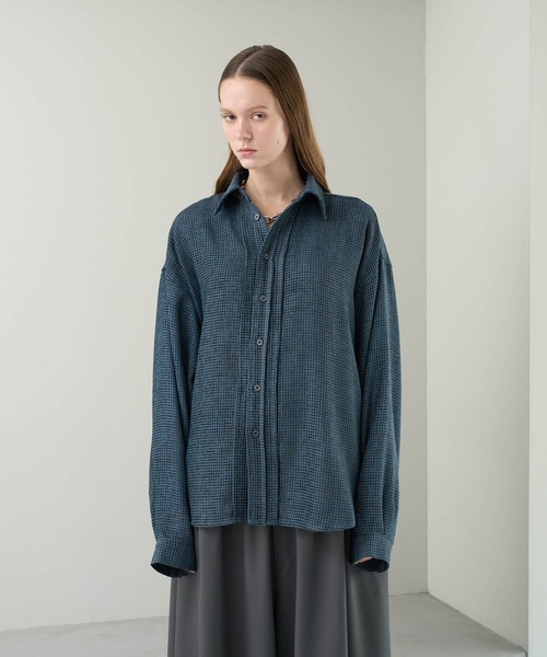 KUUUPY（クーピー） シャツ Front Tucked Tweed Shirt - フロント