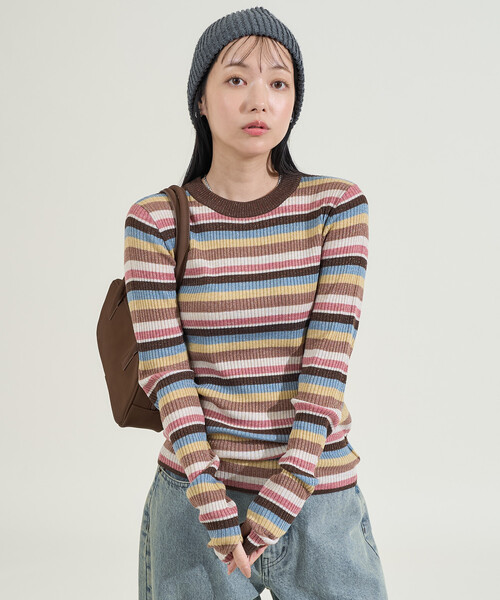 ニット セーター ウォッシャブル ラメ クルーネックニット レディース | FREAK'S STORE | 18