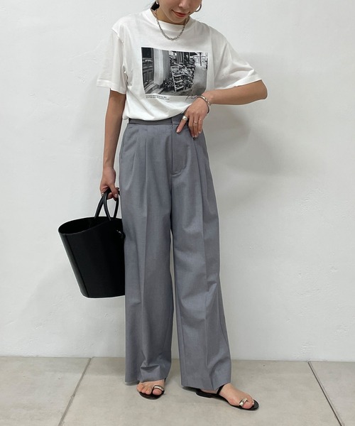 「LOUNGEDRESS」 半袖Tシャツ FREE オフホワイト レディース_画像5