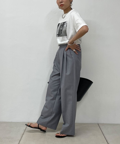 「LOUNGEDRESS」 半袖Tシャツ FREE オフホワイト レディース_画像6