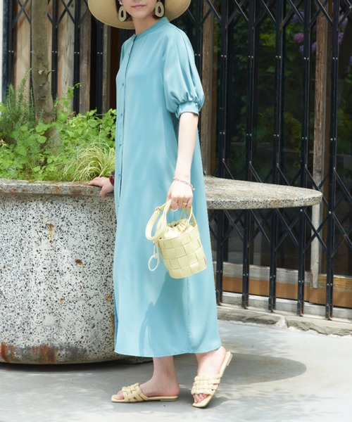 「MAISON BREEZE」 半袖ワンピース FREE ネイビー レディース_画像5