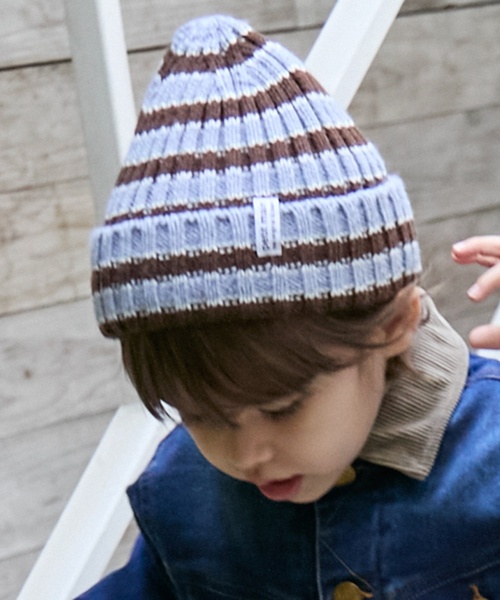 MOTOR CITY BABY 手編みボーダーニットキャップ HYSTERIC GLAMOUR（ヒステリックグラマー）の「MOTOR CITY BABY 手編み