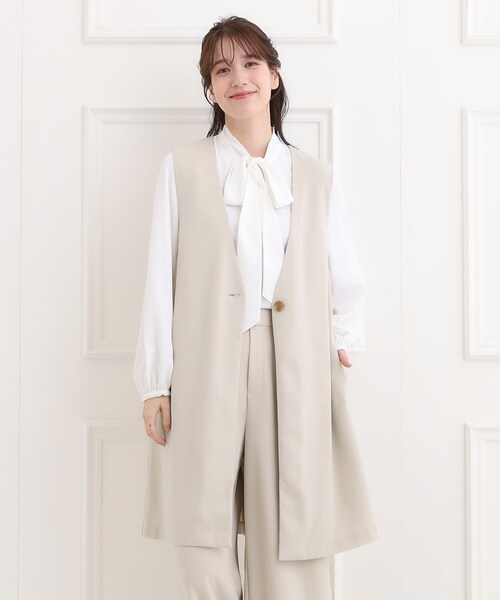 セオリー 21SS ベスト ロング丈 ジレ S ベージュ 楽天市場】ロング ジレ ベスト ロング丈 ベージュ レディース ロング