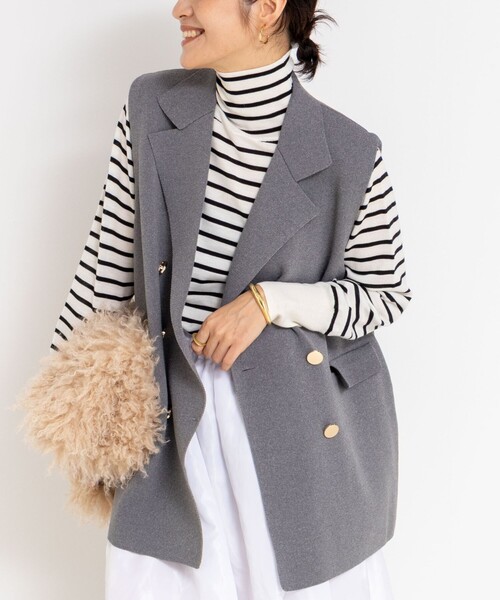 NOLLEY'S（ノーリーズ） ベスト ジレ 「手洗い可能」ミラノリブニット