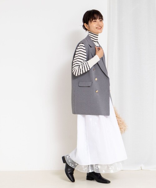 NOLLEY'S（ノーリーズ） ベスト ジレ 「手洗い可能」ミラノリブニット