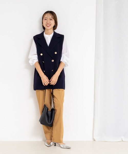 NOLLEY'S（ノーリーズ） ベスト ジレ 「手洗い可能」ミラノリブニット