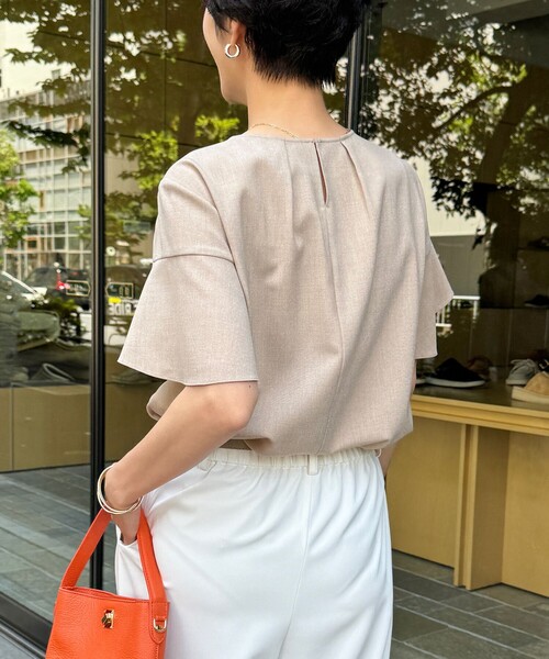 「NOLLEY'S」 半袖ブラウス 38 ベージュ レディースの画像