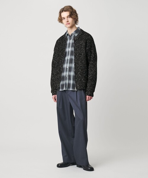 モンキータイム（monkey time）/スラブ クルーネック ジップ カーディガン monkey time BEAUTY＆YOUTH UNITED ARROWS カーディガン スラブ クルー