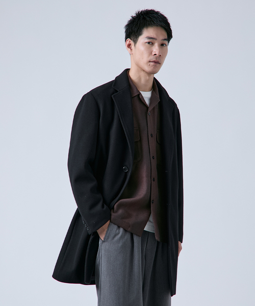 【NOTRE ARTS】新品 ロングメルトン チェスターコート ビックサイズ NOTRE ARTS】新品 ロングメルトン チェスターコート ビックサイズ