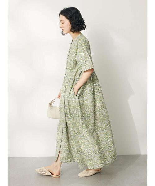 「CRAFT STANDARD BOUTIQUE」 半袖ワンピース FREE グリーン レディース_画像6