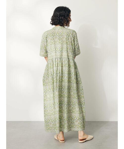 「CRAFT STANDARD BOUTIQUE」 半袖ワンピース FREE グリーン レディース_画像7