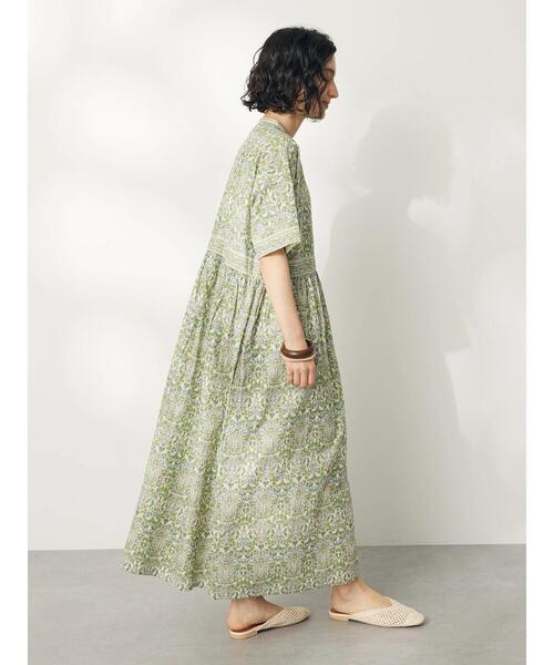 「CRAFT STANDARD BOUTIQUE」 半袖ワンピース FREE グリーン レディース_画像8