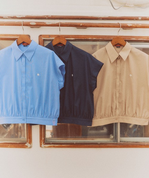 「POLO BCS」 「VIS」半袖ブラウス FREE ネイビー レディース_画像5