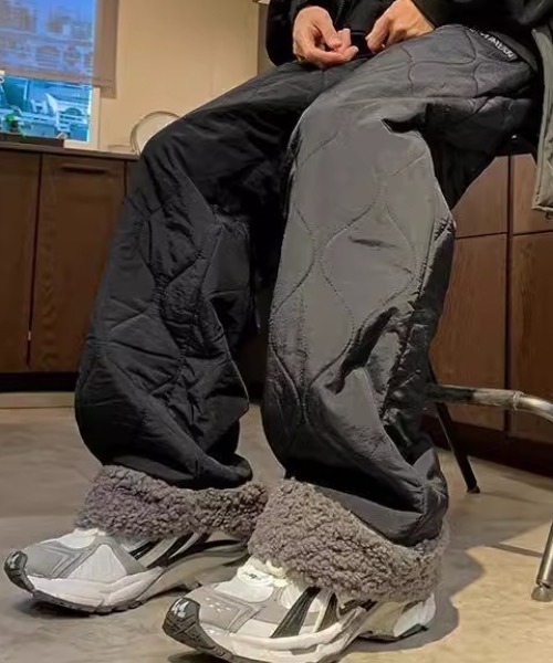 パンツ 裏ボアキルティングルーズパンツ メンズ レディース : ZOZOTOWN