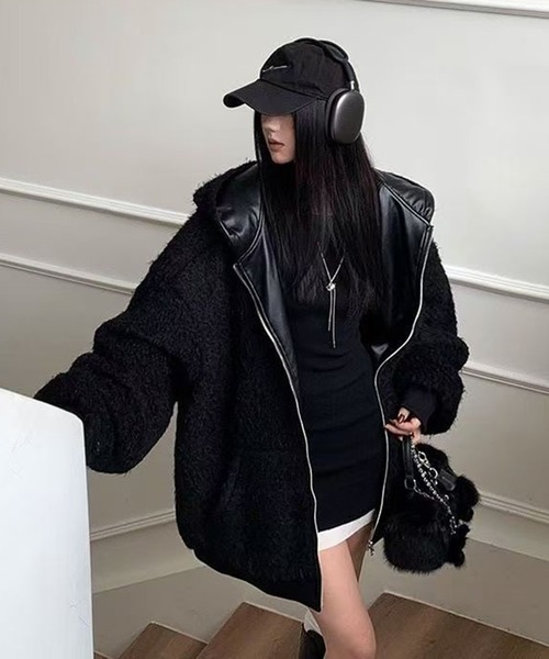 AsheKsha ムートンコート ボアコート 「新作」裏地付き両面着用可能な