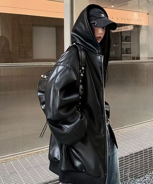 最高級⭐️ ムートンコート　羊革　フード付き　くるみボタン　XLサイズ相当 黒 最高級⭐️ ムートンコート 羊革 フード付き くるみボタン XLサイズ