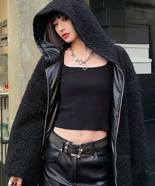 AsheKsha ムートンコート ボアコート 「新作」裏地付き両面着用可能な