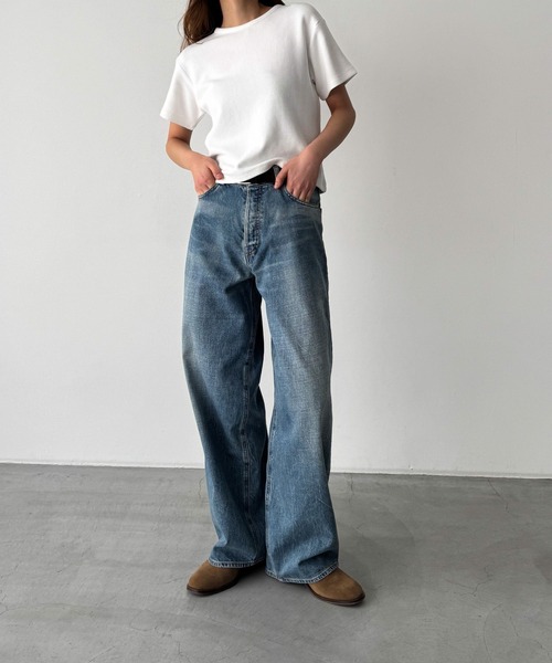 「CANAL JEAN」 「elmar」半袖カットソー ONE SIZE ヘザーグレー レディース_画像7