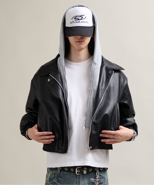 CALIFORNIA OUTFITTERS ブルゾン アウター 11C4 フード付PUレザー