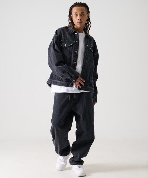 FUBU（フブ） ワイドパンツ ジーンズ ブランド Studs Denim Pants