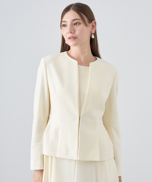 ANAYI（アナイ） ノーカラージャケット 38 ベージュ レディース