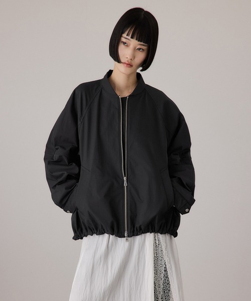 【美品】アダムエロペ　サステナブル　スタンドカラーブルゾン　フリーサイズ ADAM ET ROPE'（アダムエロペ）の「【サステナブル】スタンドカラー