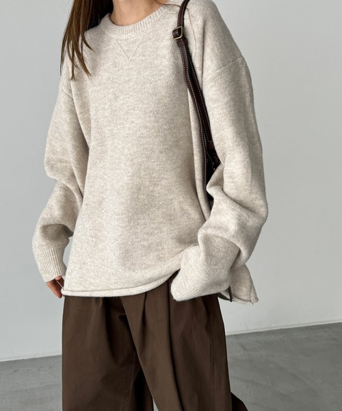 「CANAL JEAN」 長袖ニット ONE SIZE オートミール レディース_画像2