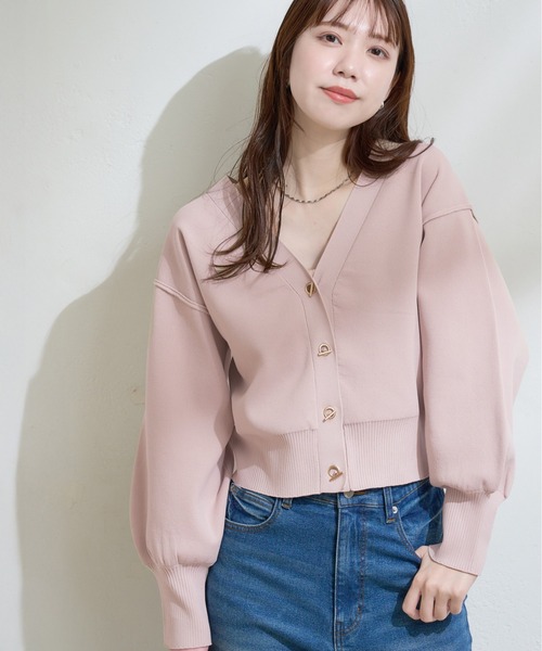 natural couture カーディガン プチプラハトメバー釦カーデ レディース