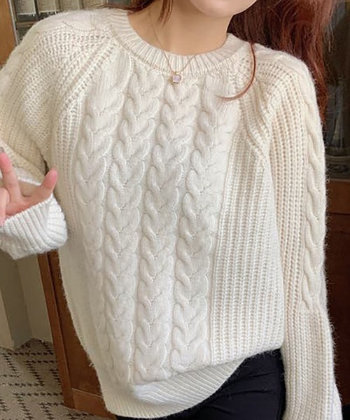 「Girly Doll」 「Doula Doula」長袖ニット F モカ レディース_画像2