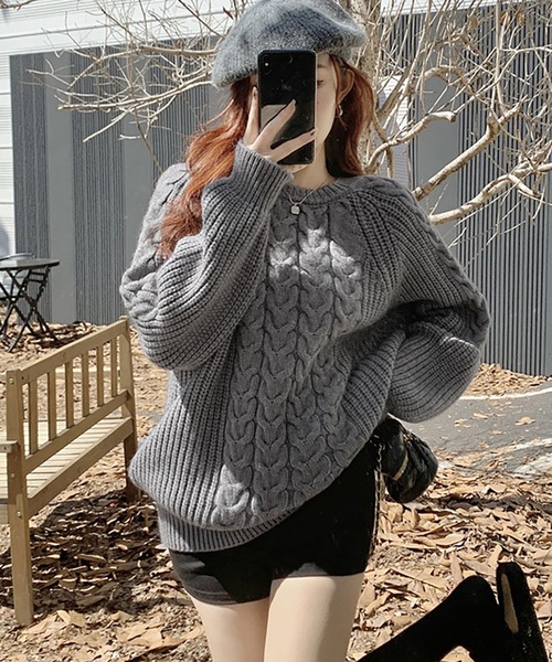 「Girly Doll」 「Doula Doula」長袖ニット F モカ レディース_画像6