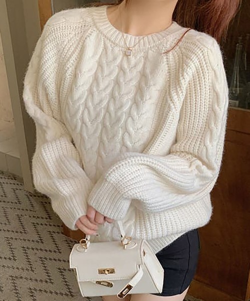 「Girly Doll」 「Doula Doula」長袖ニット F モカ レディース_画像8