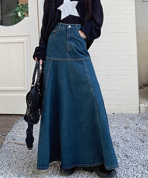 「meJane」 デニムスカート M ブルー レディース_画像5