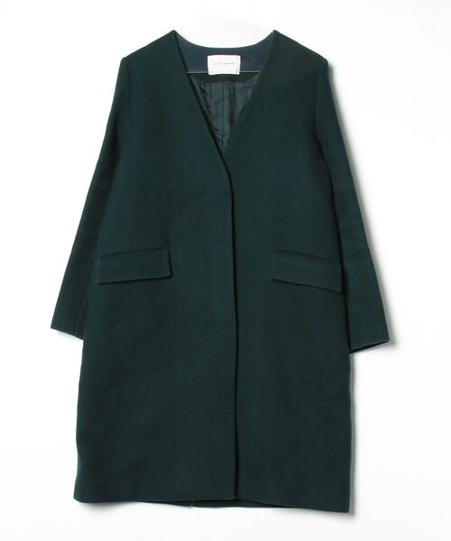 未使用 定価4.3万 ユナイテッドアローズ Vネックノーカラーコート グリーン UNITED ARROWS（ユナイテッドアローズ） ノーカラーコート 38 グリーン