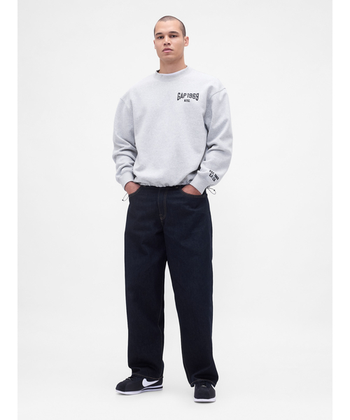 「GAP」 スウェットカットソー X-SMALL ネイビー メンズ_画像2