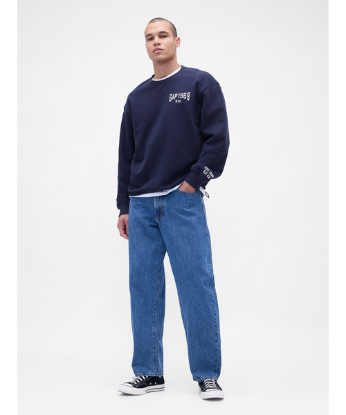 「GAP」 スウェットカットソー X-SMALL ネイビー メンズ_画像4