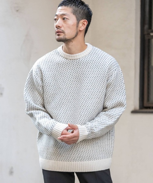 「URBAN RESEARCH ROSSO MEN」 長袖ニット X-LARGE グレー メンズ_画像3