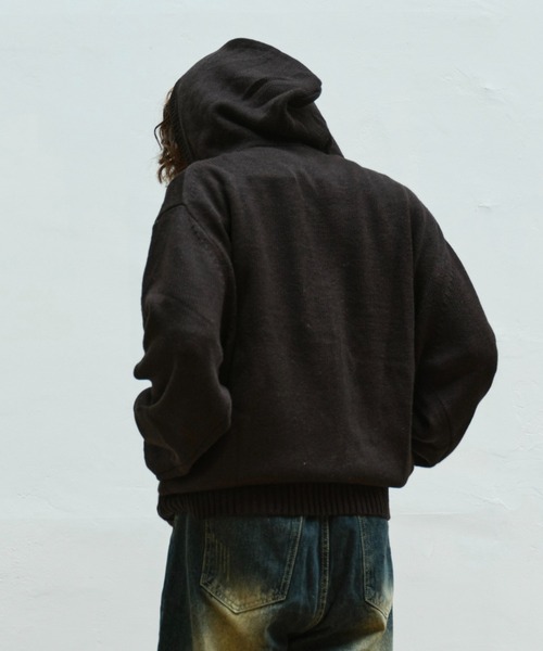 「INTER FACTORY」 ニットカーディガン MEDIUM ブラック メンズ_画像5