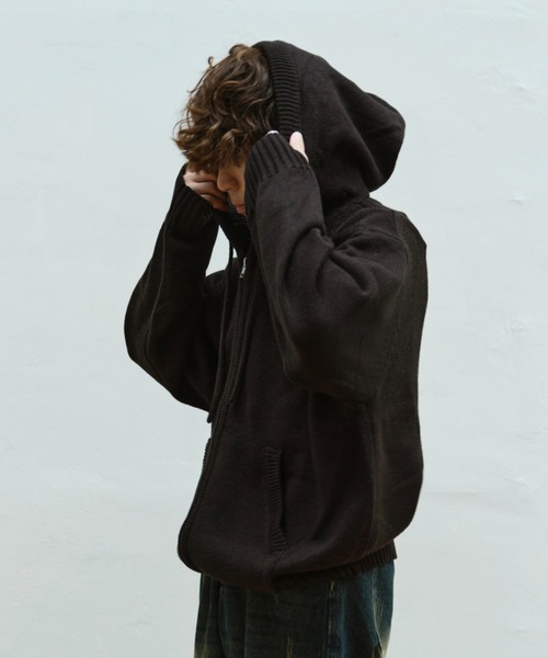 「INTER FACTORY」 ニットカーディガン MEDIUM ブラック メンズ_画像6