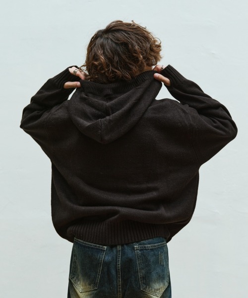 「INTER FACTORY」 ニットカーディガン MEDIUM ブラック メンズ_画像7