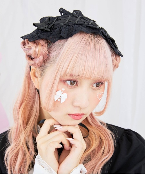 BODYLINE カットレースのレースアップリボンヘッドドレス : ZOZOTOWN