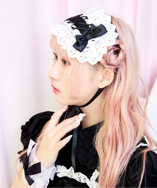 BODYLINE カットレースのレースアップリボンヘッドドレス : ZOZOTOWN